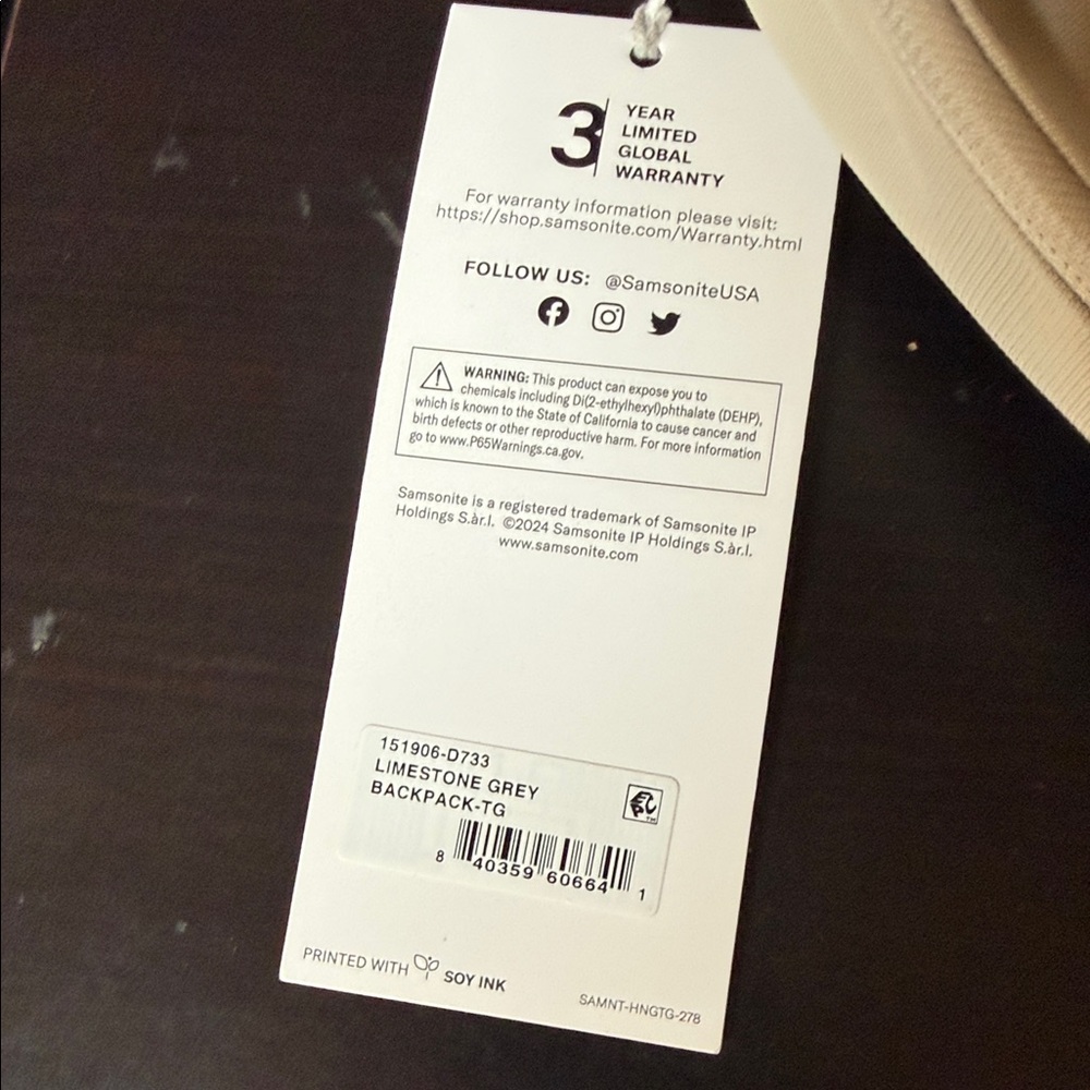Samsonite Men's Backpack in Beige - Picture 5 of 8